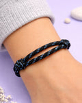 WhimsyWoven Paracord Bracelet Series – Tactical-Inspired Everyday Accessory (Paracord with Black with Teal Stripe)