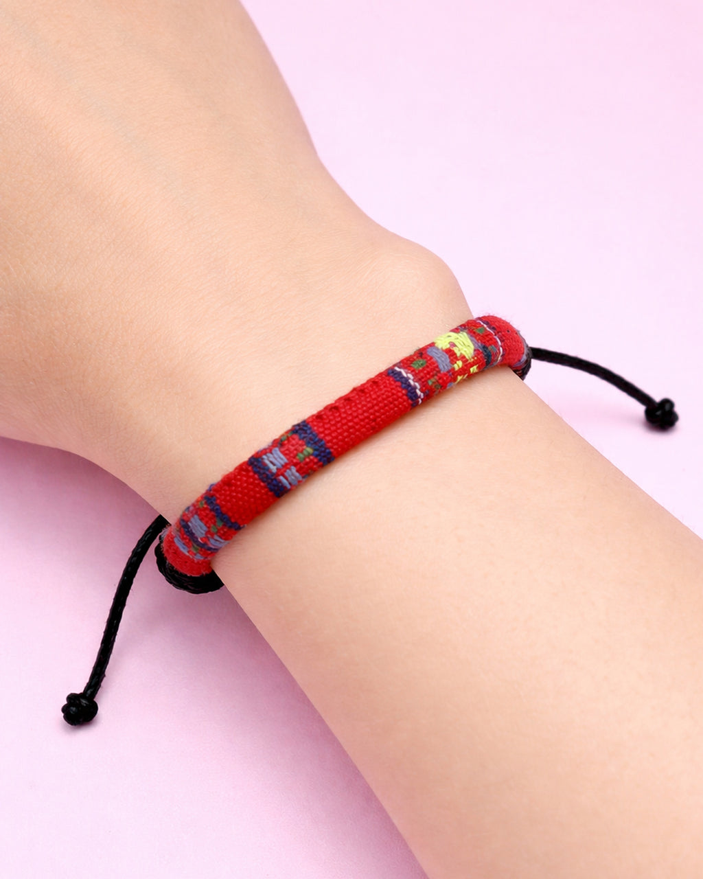 WhimsyWoven Ethnic Songket Bracelet Series – Handwoven Textile Accessory (Red & Blue)