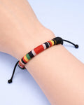 WhimsyWoven Ethnic Songket Bracelet Series – Handwoven Textile Accessory (Maroon & Yellow)
