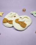 WhimsyWoven Handmade Crochet Baby Shoes – Soft Prewalker Shoes for Baby Girls & Boys – 3–12 Month Size – Gender Neutral Gift (Creamy Ribbon)