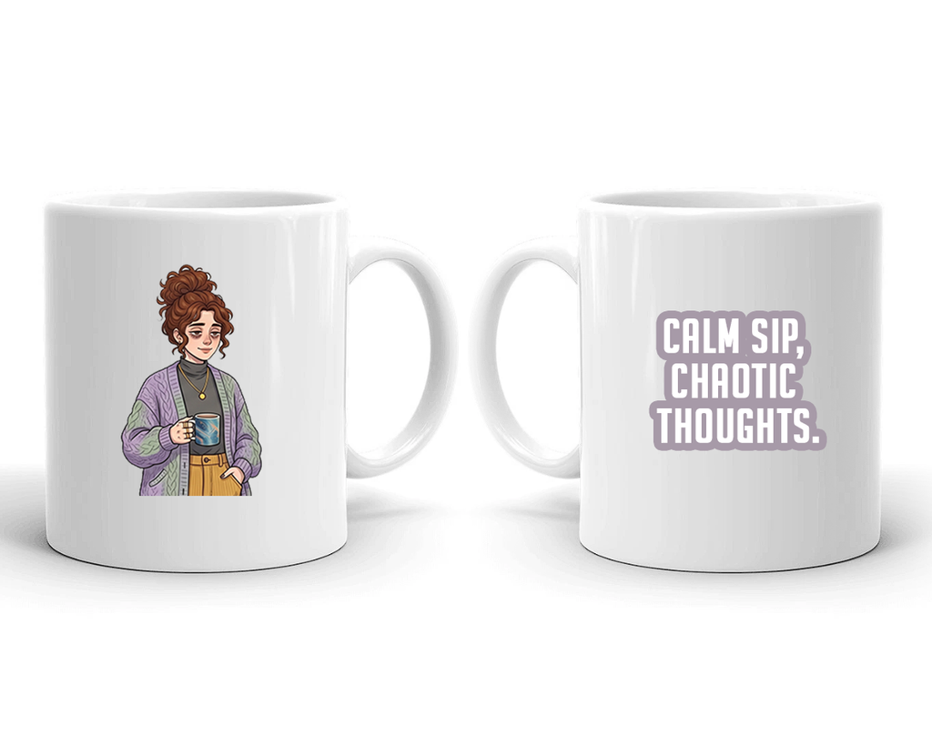 Sarcastic Mug – Calm Sip Chaotic Thoughts | WhimsyWoven