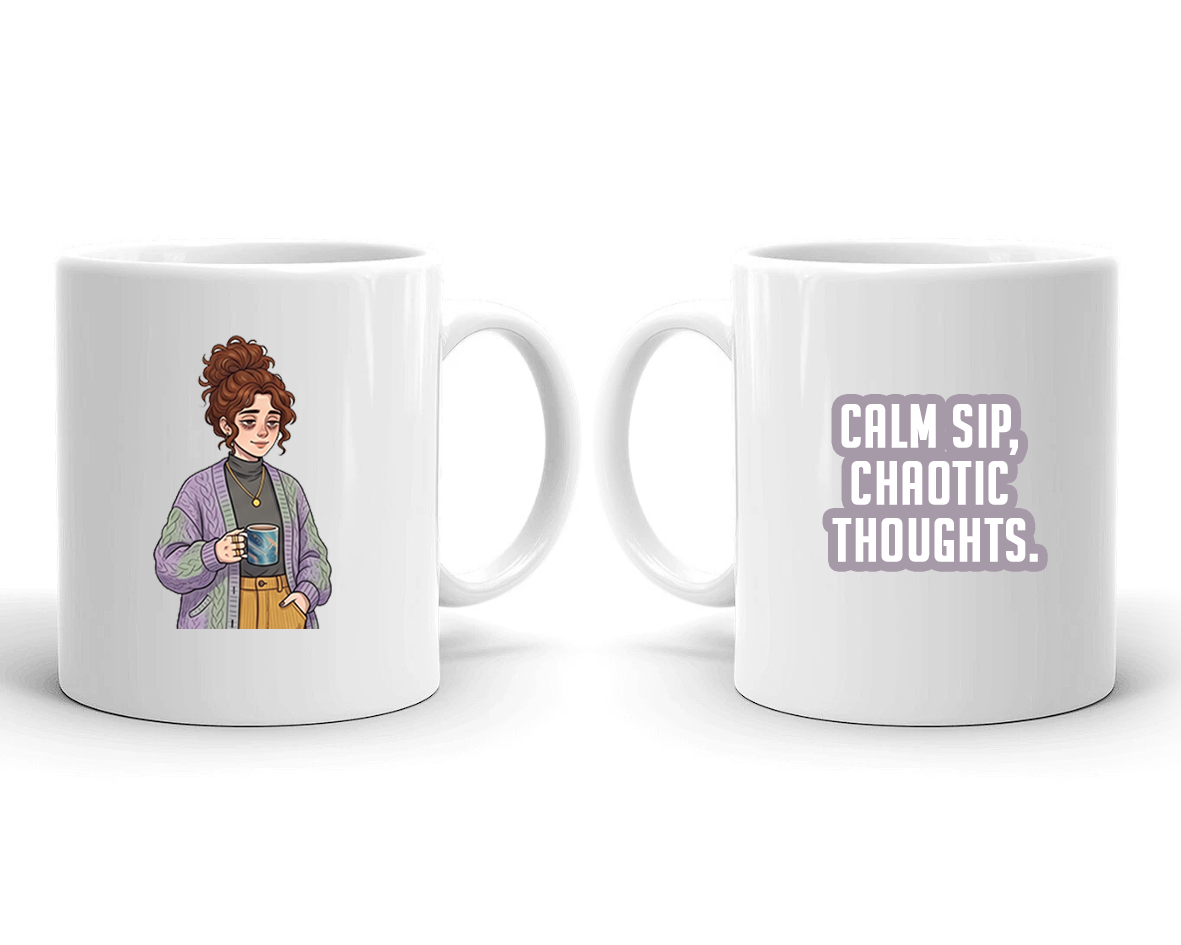 Sarcastic Mug – Calm Sip Chaotic Thoughts | WhimsyWoven