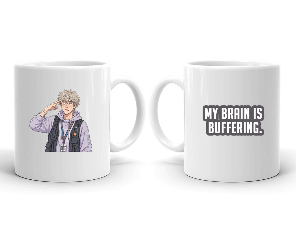 Sarcastic Mug – My Brain Is Buffering | WhimsyWoven