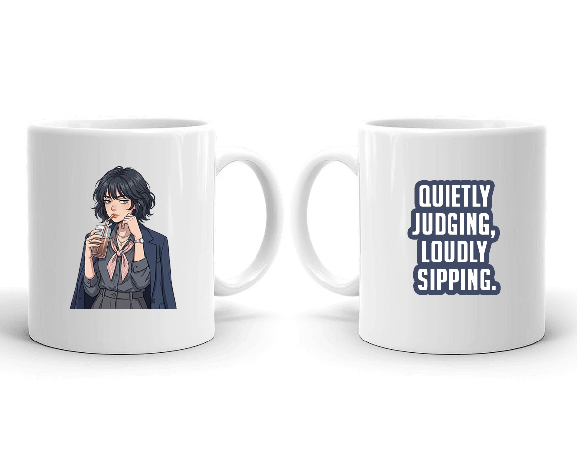 Sarcastic Mug – Quietly Judging Loudly Sipping | WhimsyWoven
