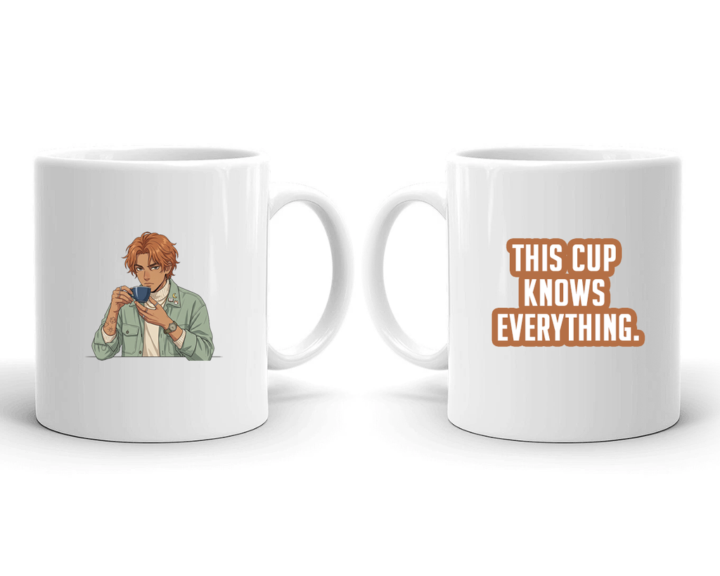 Sarcastic Mug – This Cup Knows Everything | WhimsyWoven