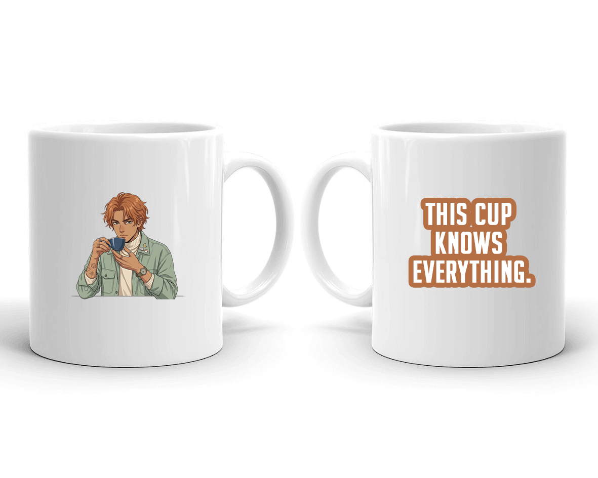 Sarcastic Mug – This Cup Knows Everything | WhimsyWoven