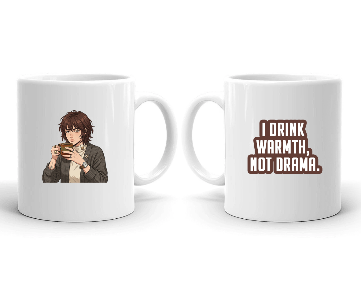 Sarcastic Mug – I Drink Warmth Not Drama | WhimsyWoven