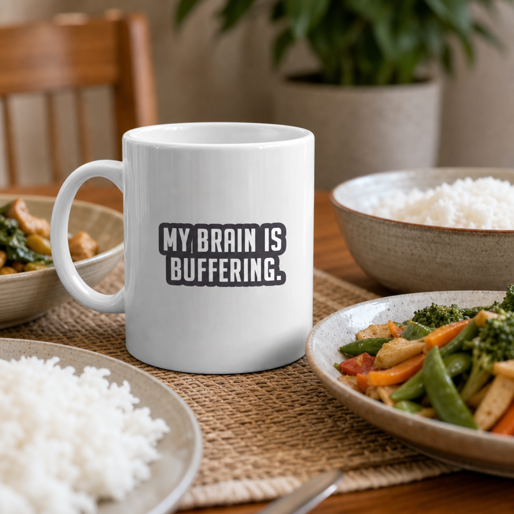 Sarcastic Mug – My Brain Is Buffering | WhimsyWoven