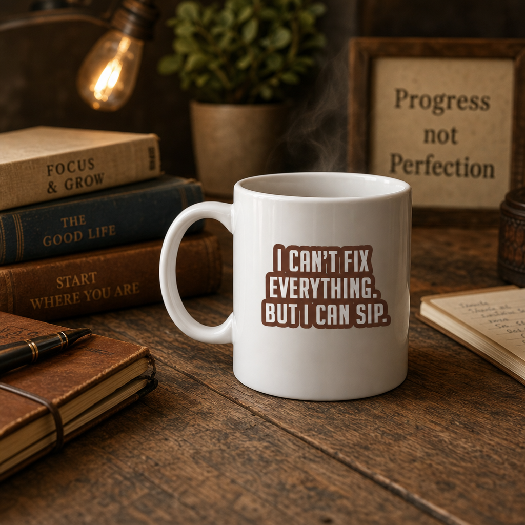 Sarcastic Mug – I Cant Fix Everything But Sip | WhimsyWoven