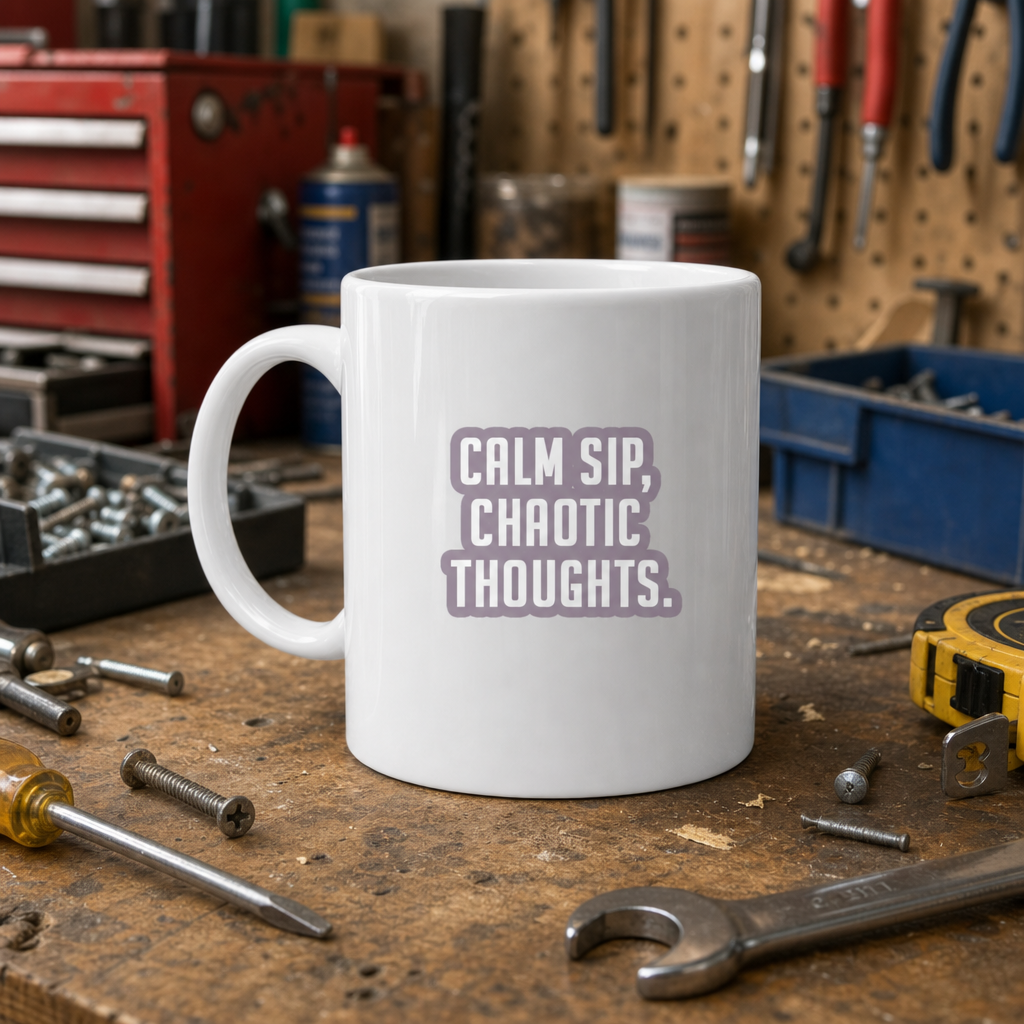Sarcastic Mug – Calm Sip Chaotic Thoughts | WhimsyWoven