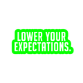 Sarcastic Sticker – Lower Your Expectations | WhimsyWoven