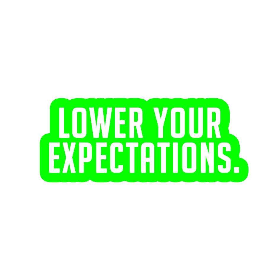 Sarcastic Sticker – Lower Your Expectations | WhimsyWoven