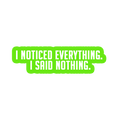 Sarcastic Sticker – I Noticed Everything | WhimsyWoven