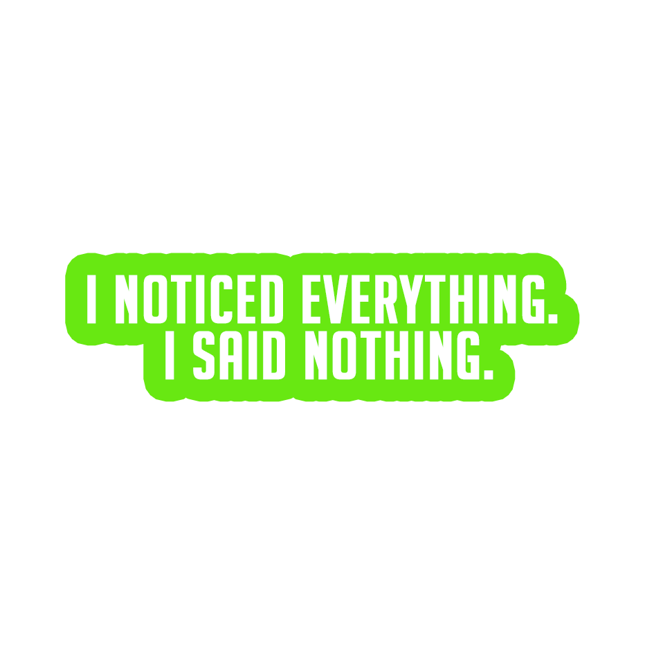 Sarcastic Sticker – I Noticed Everything | WhimsyWoven