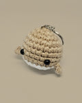 Handmade Crochet Whale Keychain – Soft Plush Knitted Toy for Bags, Gifts & Collectibles (Brown White)