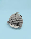 Handmade Crochet Whale Keychain – Soft Plush Knitted Toy for Bags, Gifts & Collectibles (Gray)