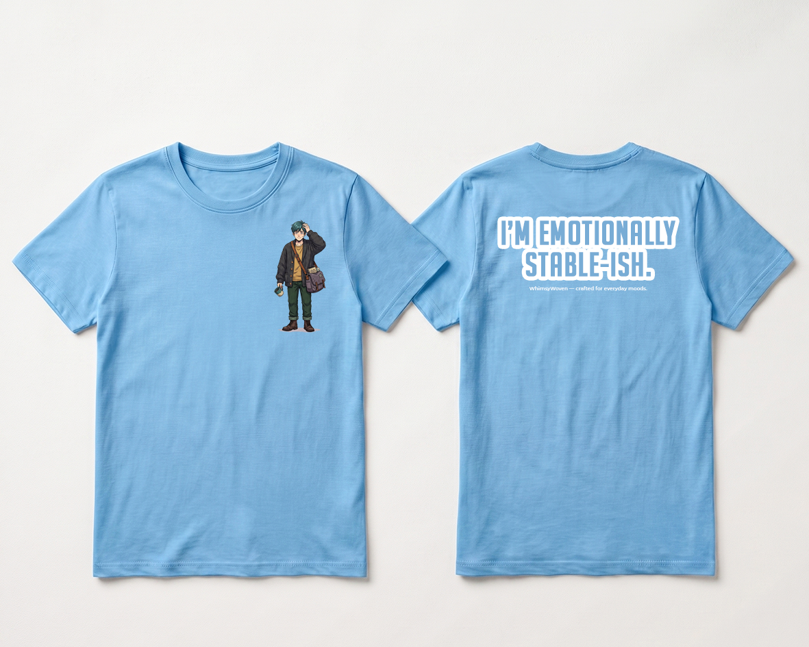 Sarcastic Tee – Emotionally Stable-ish | WhimsyWoven
