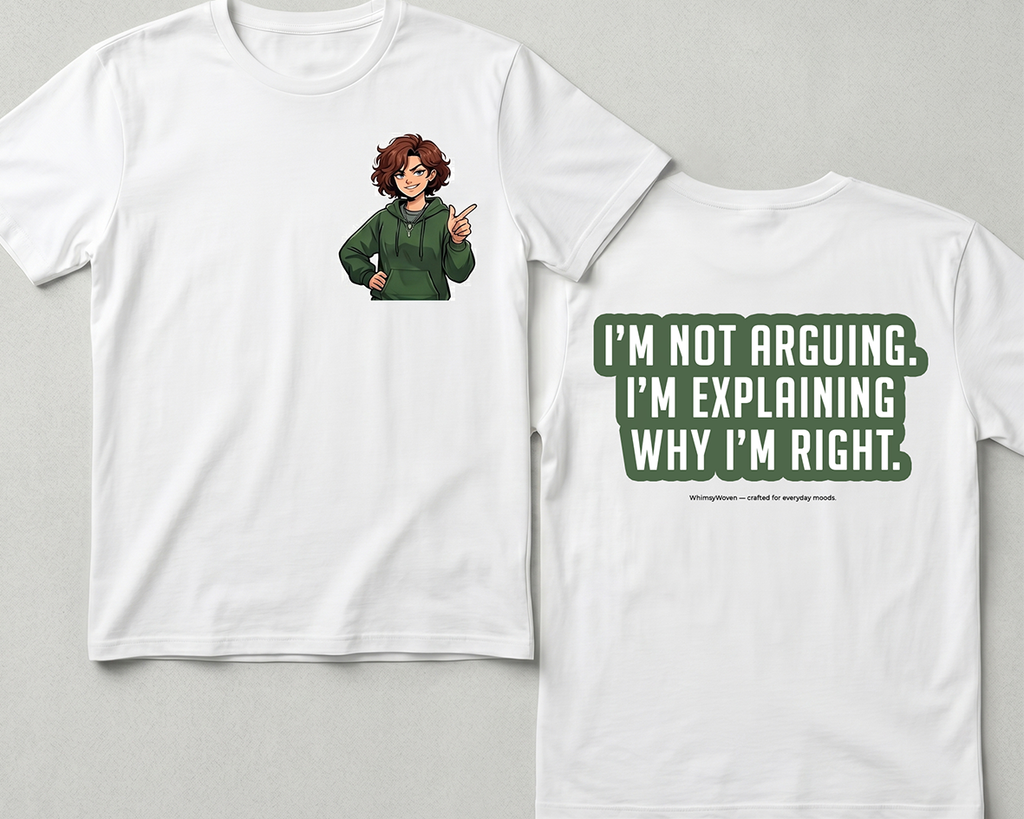 Sarcastic Tee – I'm Not Arguing | WhimsyWoven