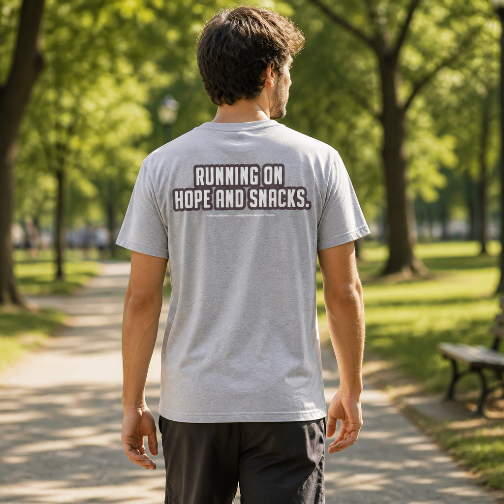 Sarcastic Tee – Running on Hope and Snacks | WhimsyWoven
